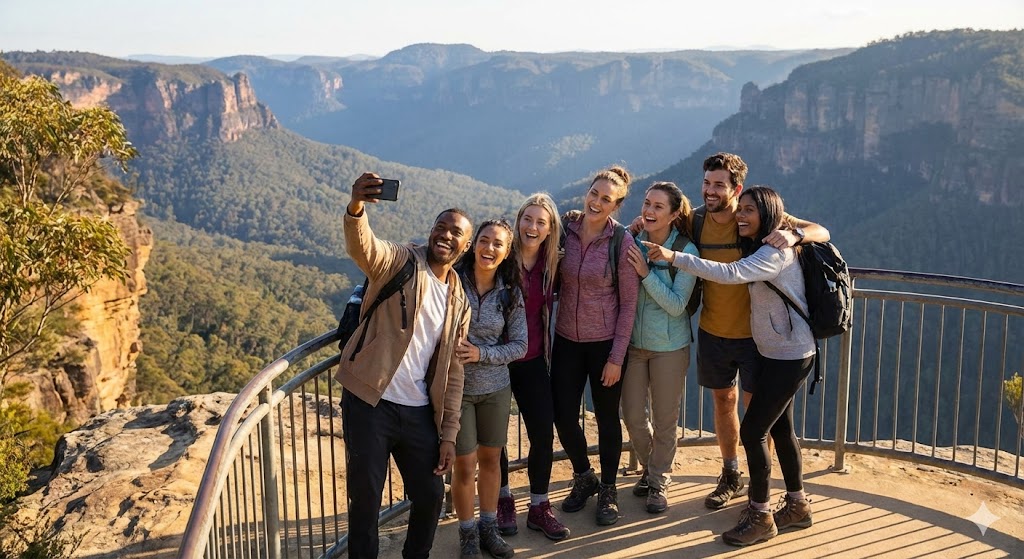 Group enjoying mountain tour
